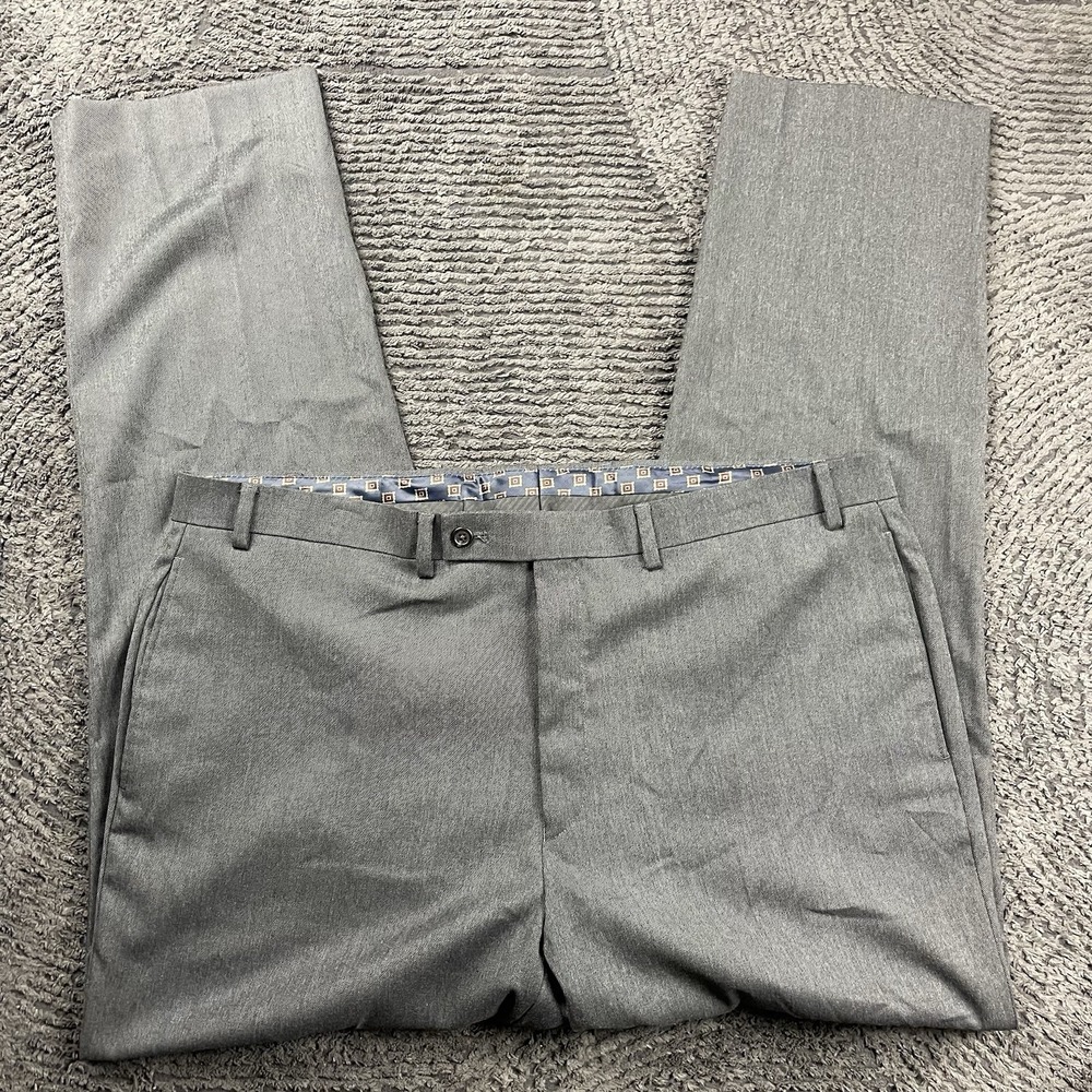Lauren Ralph Lauren Men's 40x32 Dress Pants Gray Flat Front Stretch Classic Fit